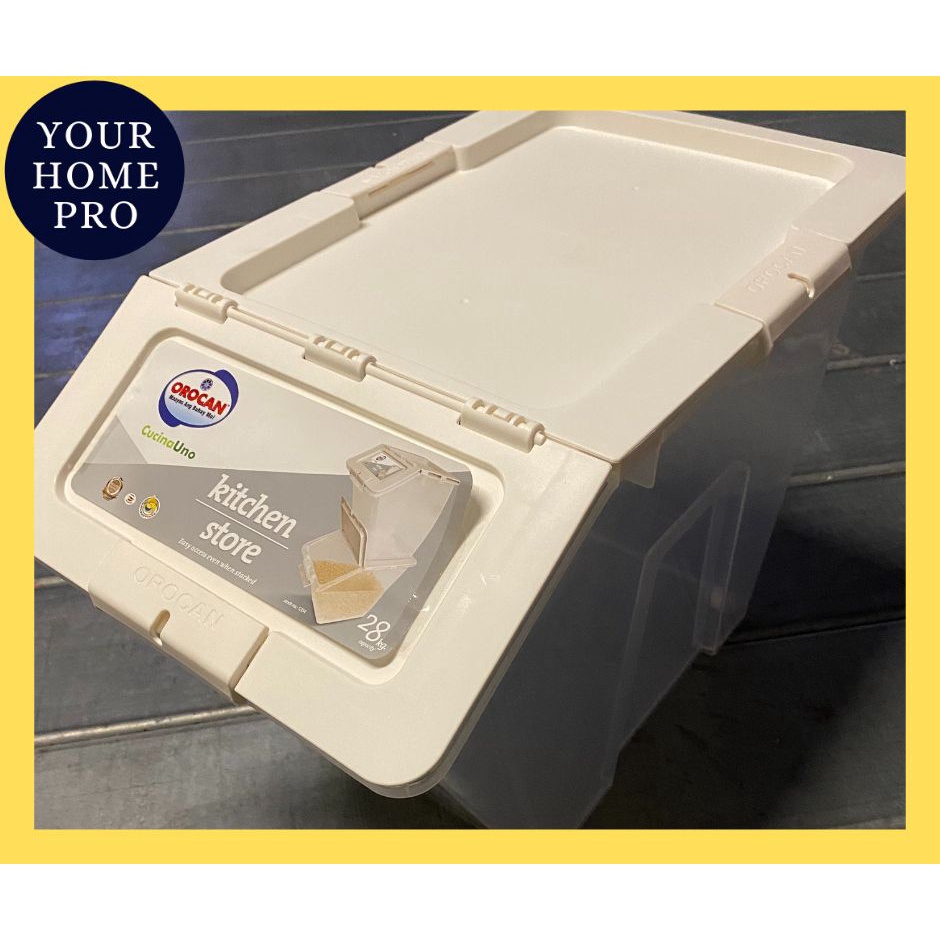 Orocan Rice Box Flip Top Food Storage, Food Container 28kg Shopee