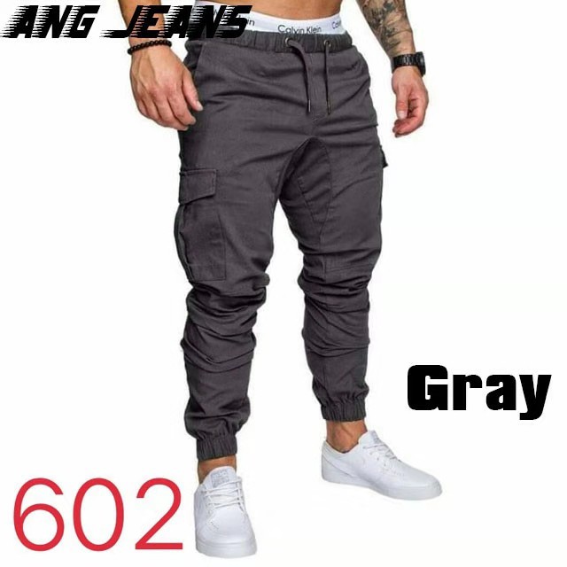 gray khaki joggers