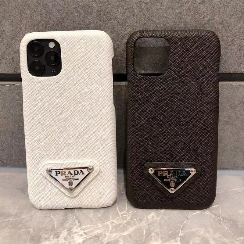 Apply to iphone 12ProMax 12pro case iPhone11pro XSmax XR XS 7 8plus  Triangle Prada case with simple leather case | Shopee Philippines