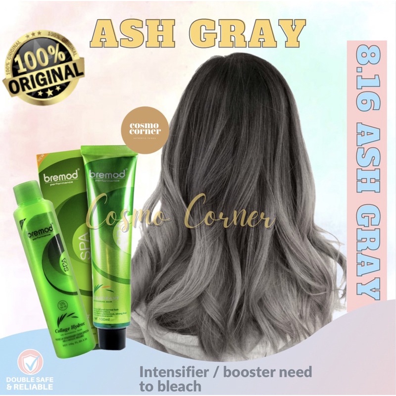 Ash Gray 8.16 Bremod Hair Color with Oxidizing Cream SET (Bremod Hair ...