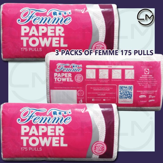 femme-paper-towel-tissue-interfolded-3-packs-175-pulls-shopee-philippines