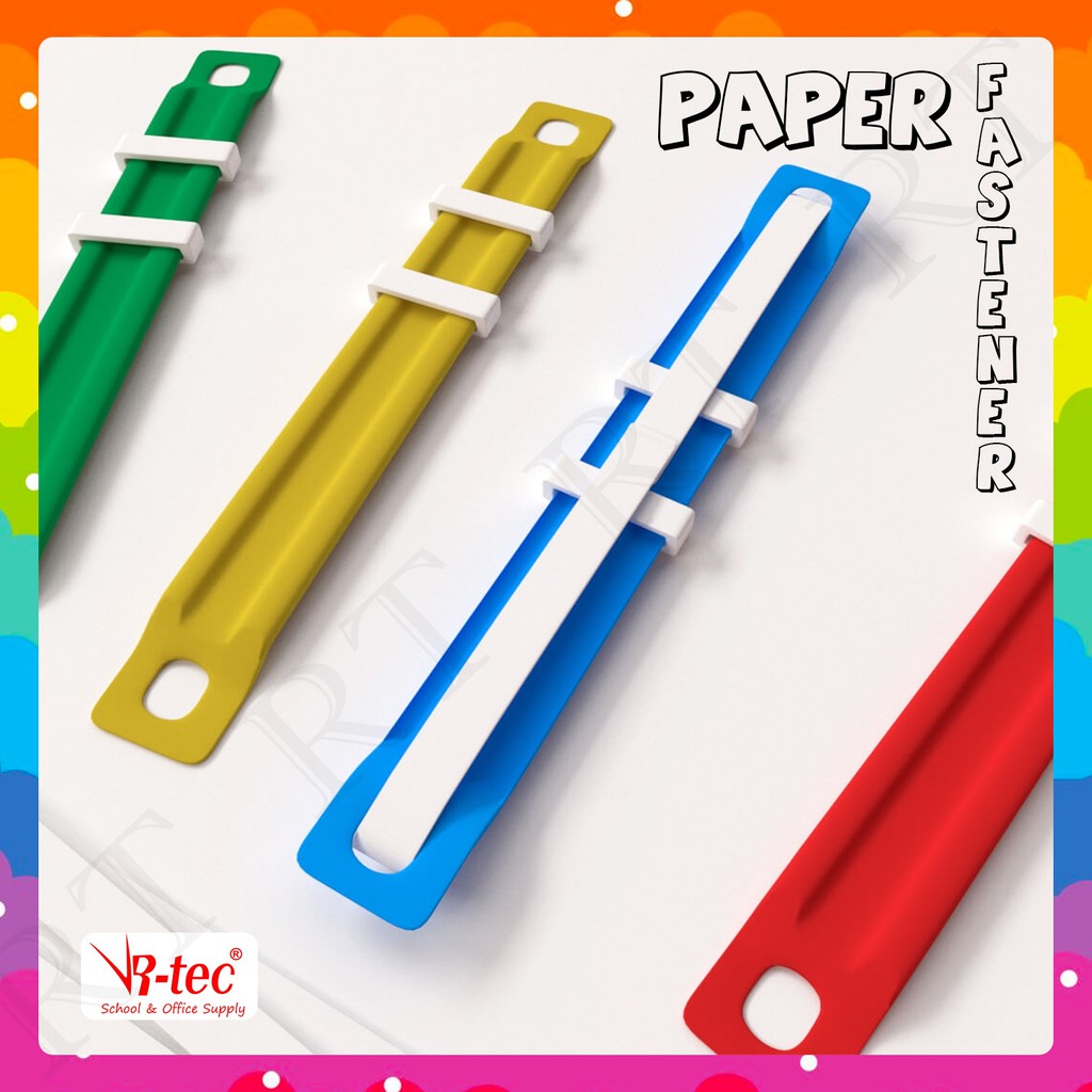 RTEC 5pcs Assorted Colors Paper Fastener Stationery for School