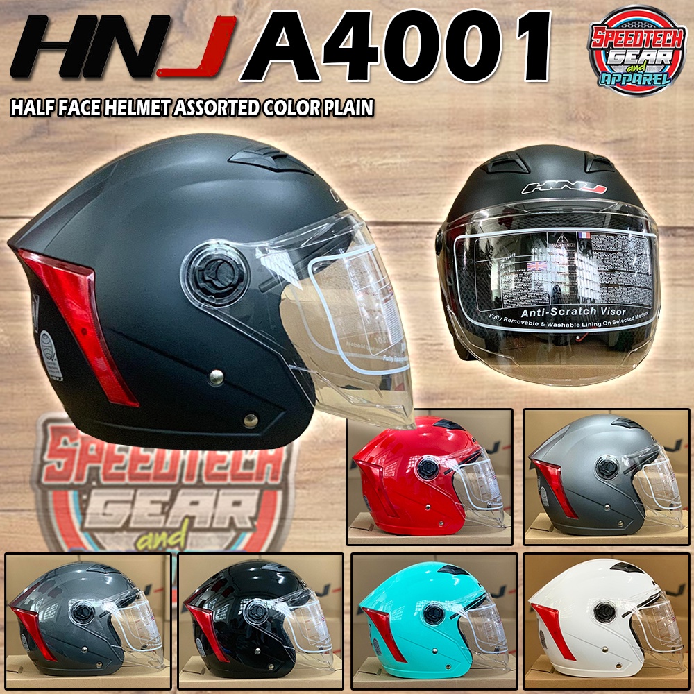 Hnj A Half Face Helmet Assorted Color Plain Mh Msj Shopee Philippines