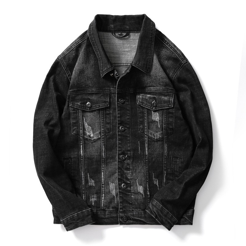 plus black denim jacket