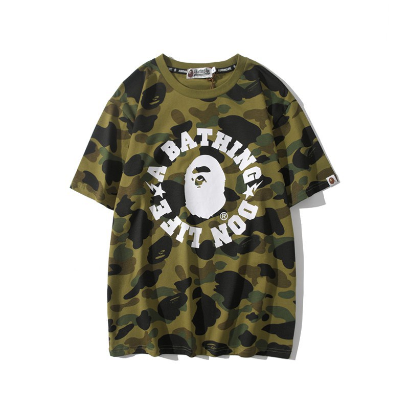 Bape shirt couple t shirt BATHING APE Bape The New Men Women Green ...