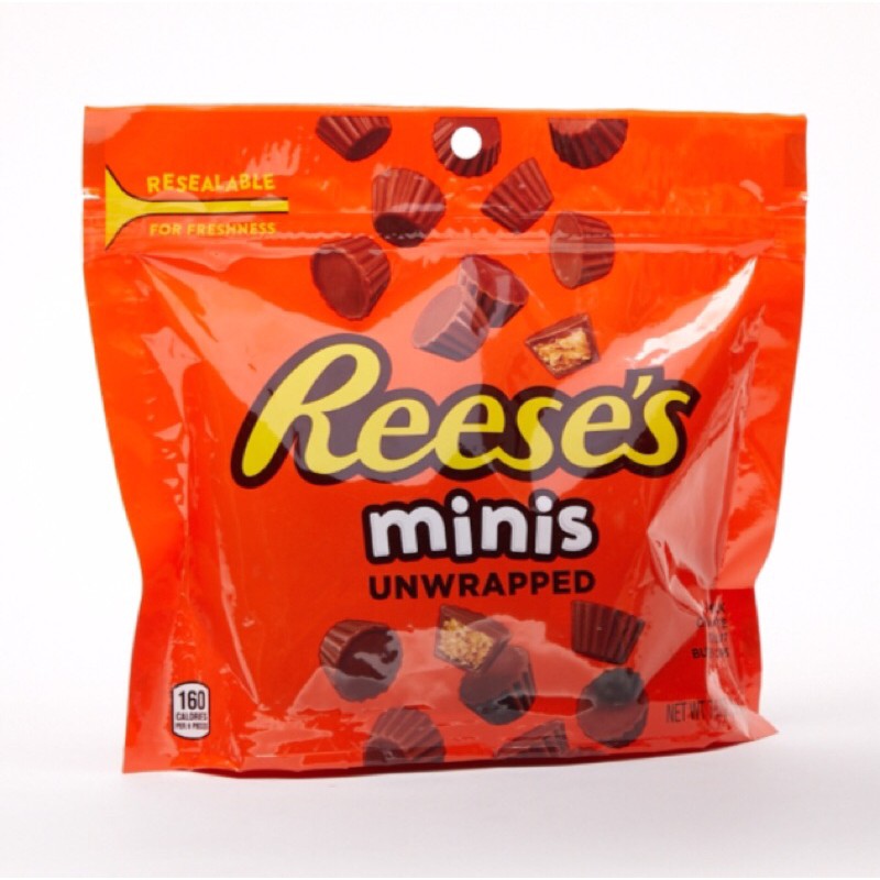 Reese's Minis Unwrapped Milk Chocolate Peanut Butter Cup Candy 215g (on