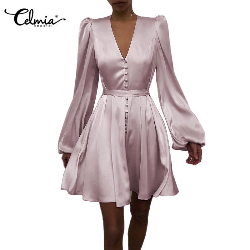 womens satin long sleeve dress