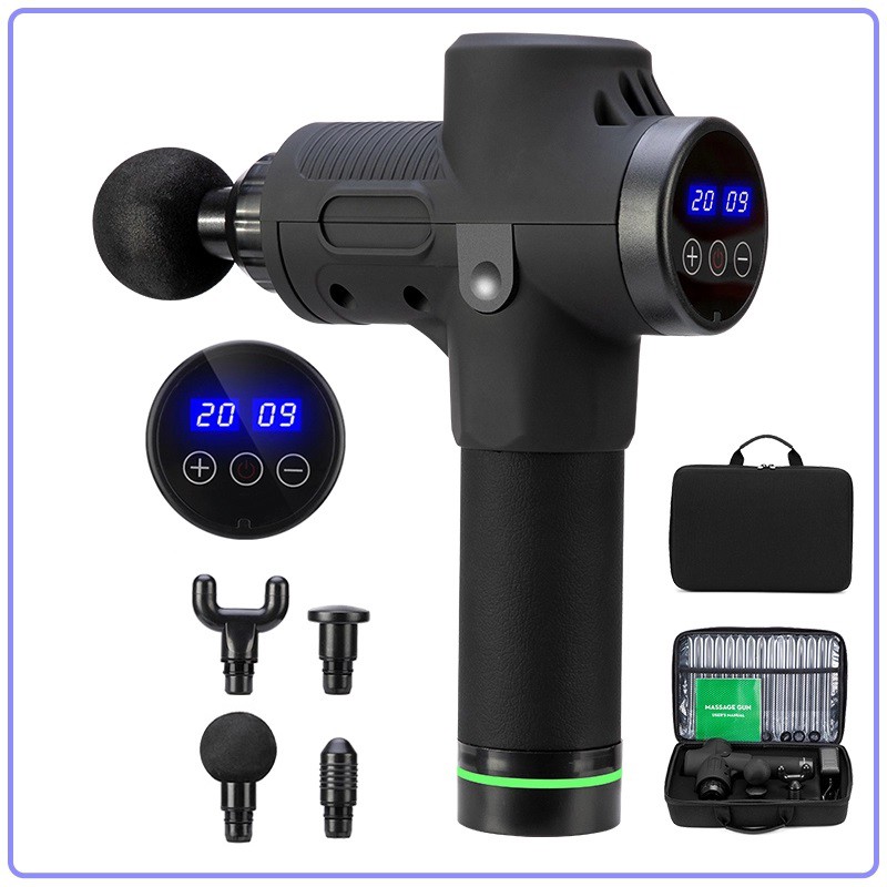 PORTABLE MASSAGE GUN THERAPY LCD GUN BLACK | Shopee Philippines