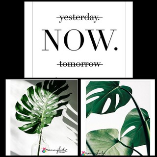 MONSTERA Green Leaf Painting Core Theme Home Wall Decor A4 SIZE LAMINATED #1