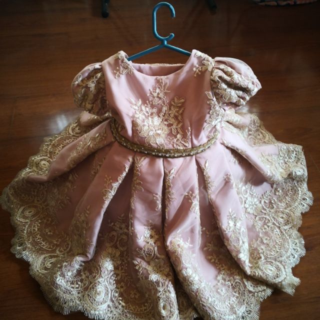 pink and gold dress for 1 year old