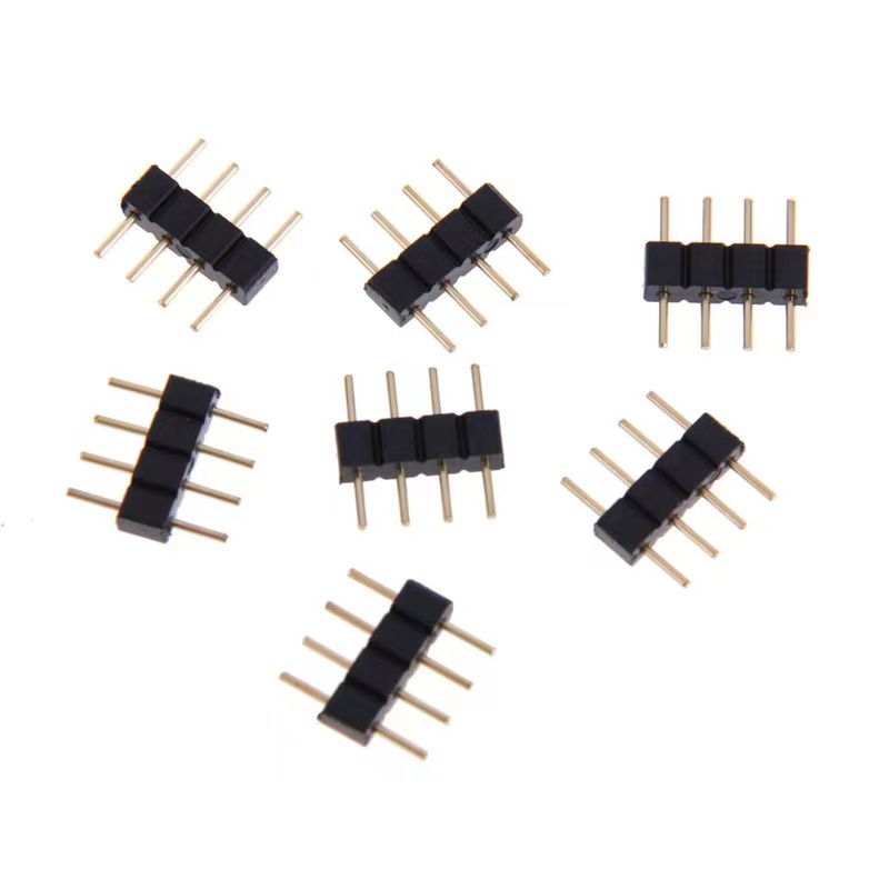 LED Header 4 Pin 10mm Connector Pin Male for 5050 2835 RGB LED Strip 4 ...