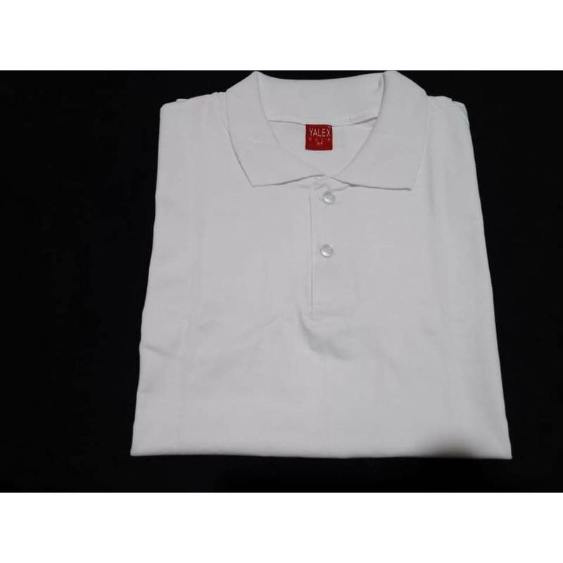 Yalex Polo Shirt White Cotton with Collar Unisex | Shopee Philippines