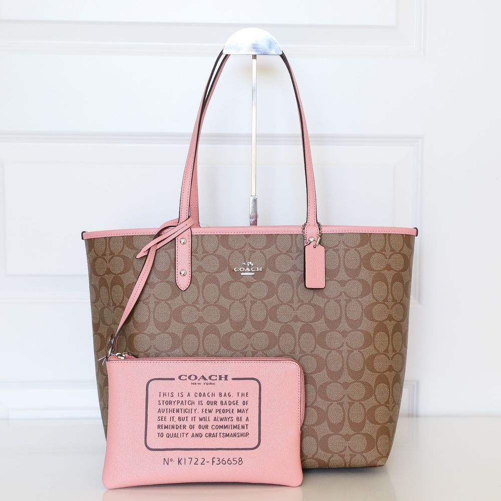 coach reversible tote bag pink