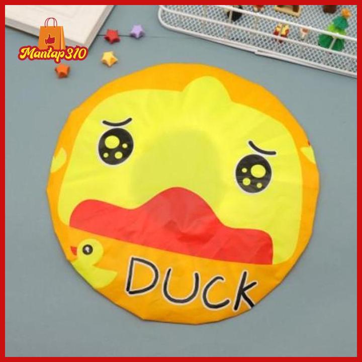 Mantap310 Long Hair Plastic Shower Cap duck Shower Cap Cartoon Character Cute Shower Cap
