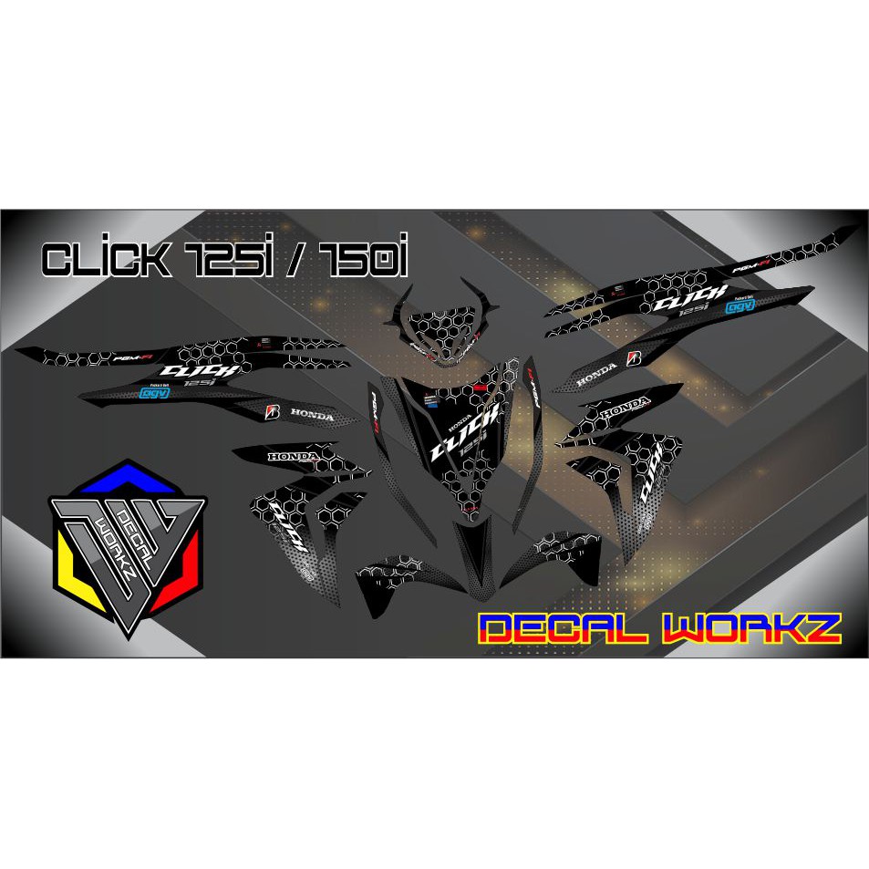 Decal Sticker for Honda Click 125i, 150i, V2, Design Shopee Philippines