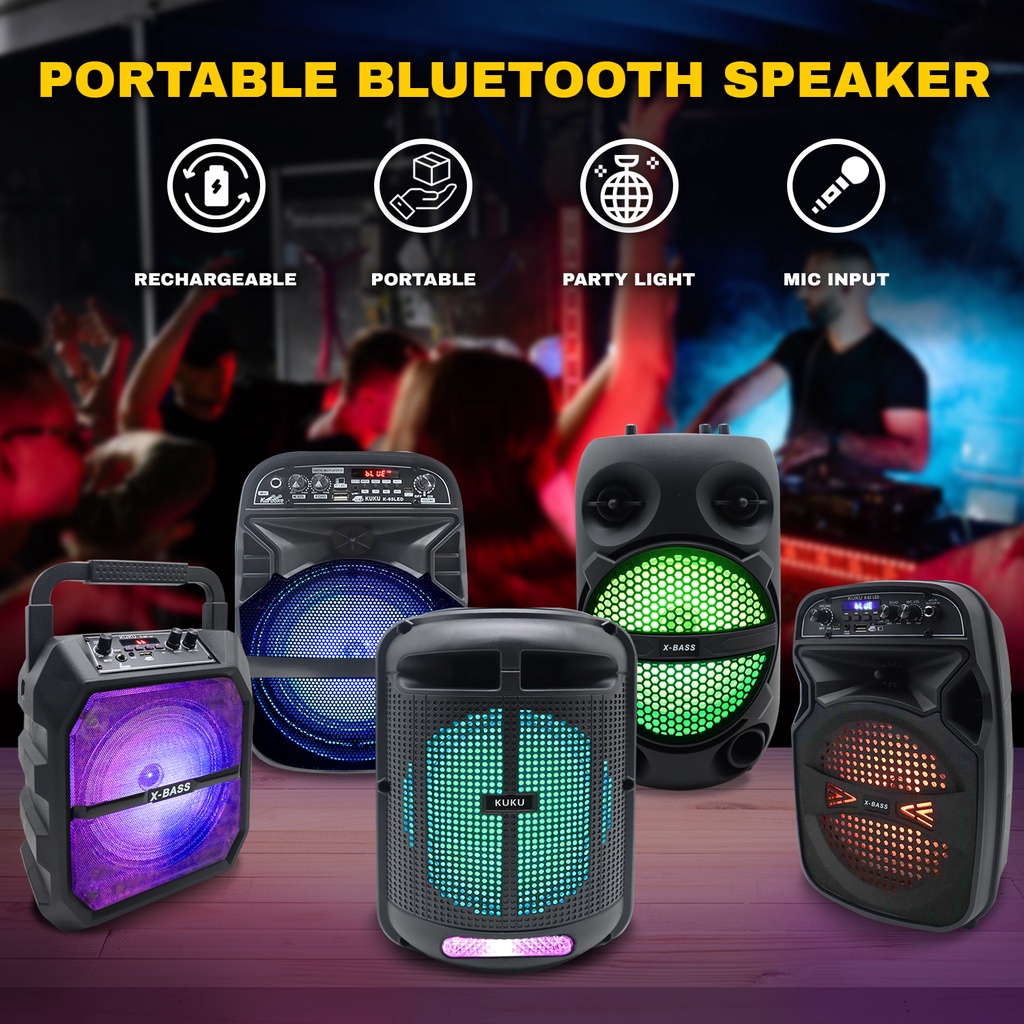 OSQ KUKU K63-K65-K68 LED Stylish Portable Bluetooth Karaoke Speaker with  FREE Microphone | Shopee Philippines