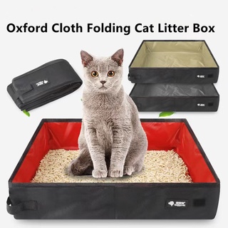 Cat Litter Box Portable Car Outside Cat Toilet Oxford Waterproof Folding Cat Litter Box