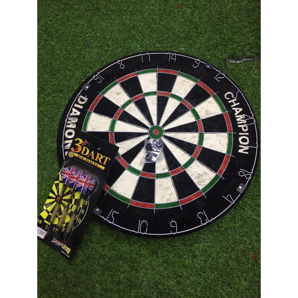 CHAMPION DIAMOND WIRE DART BOARD 18" WITH 1 SET DART PIN Shopee Philippines