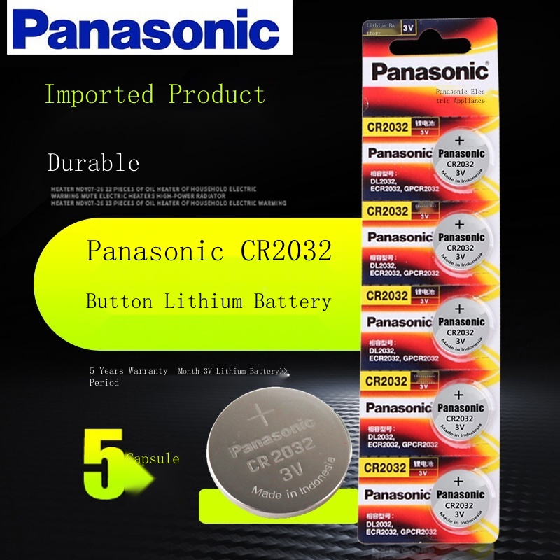 Panasonic CR2032 Button Battery Lithium 5 Capsules 3V Xiaomi
