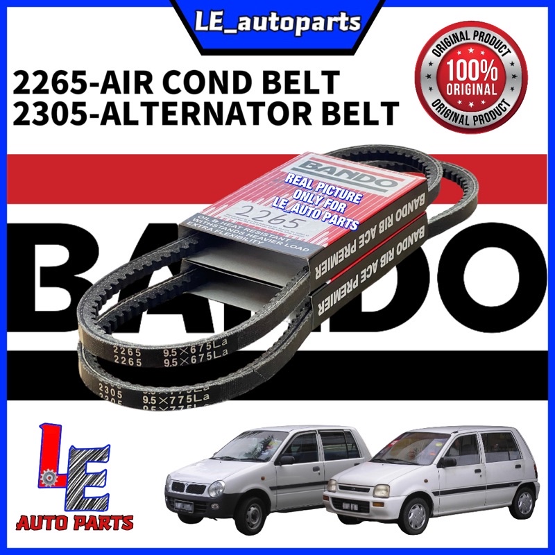 100 ORIGINAL BANDO 2265 AIR COND BELT 2305 ALTERNATOR BELT PERODUA