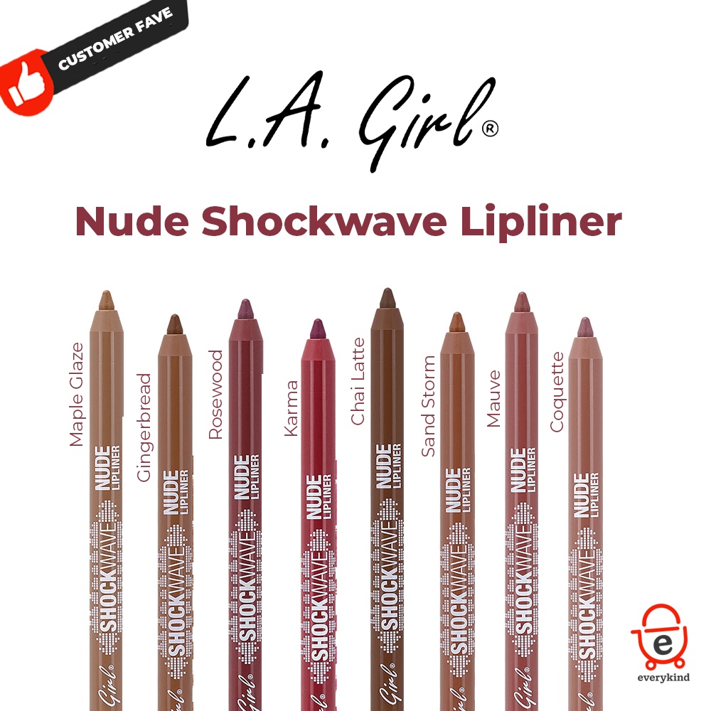 LA Girl Shockwave Lip Liner Pencil Creamy, Smudge Proof, 8 Hr