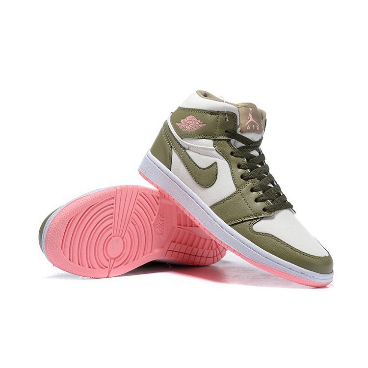 pink green nike shoes
