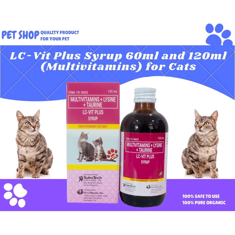 LCVit Plus Syrup 60ml and 120ml (Multivitamins) for Cats safe to use