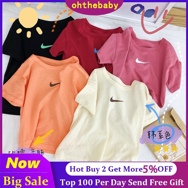 Ready Stock Kids Boys Girls Shirts Nike T Shirts Candy Colors Tee Tops Shopee Philippines - blue adidas t shirt roblox toffee art