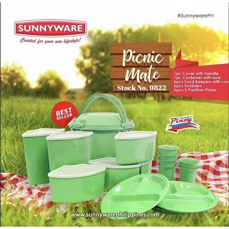 20pcs Sunnyware Picnic Set / Picnic Mate Set 9822 Shopee Philippines