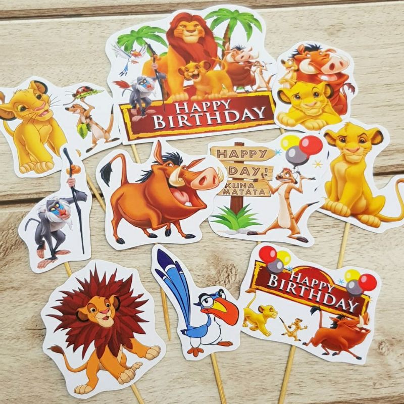 10pcs Art Paper 260gram Lion King Character Cake Topper For Decoration Shopee Philippines