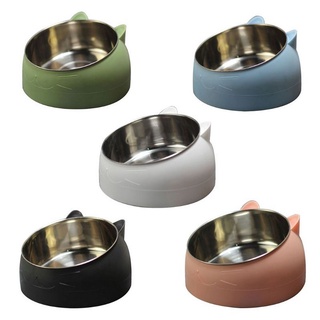200ml Cat food Bowl Raised No Slip Stainless Steel Elevated Stand Tilted Feeder Bowls