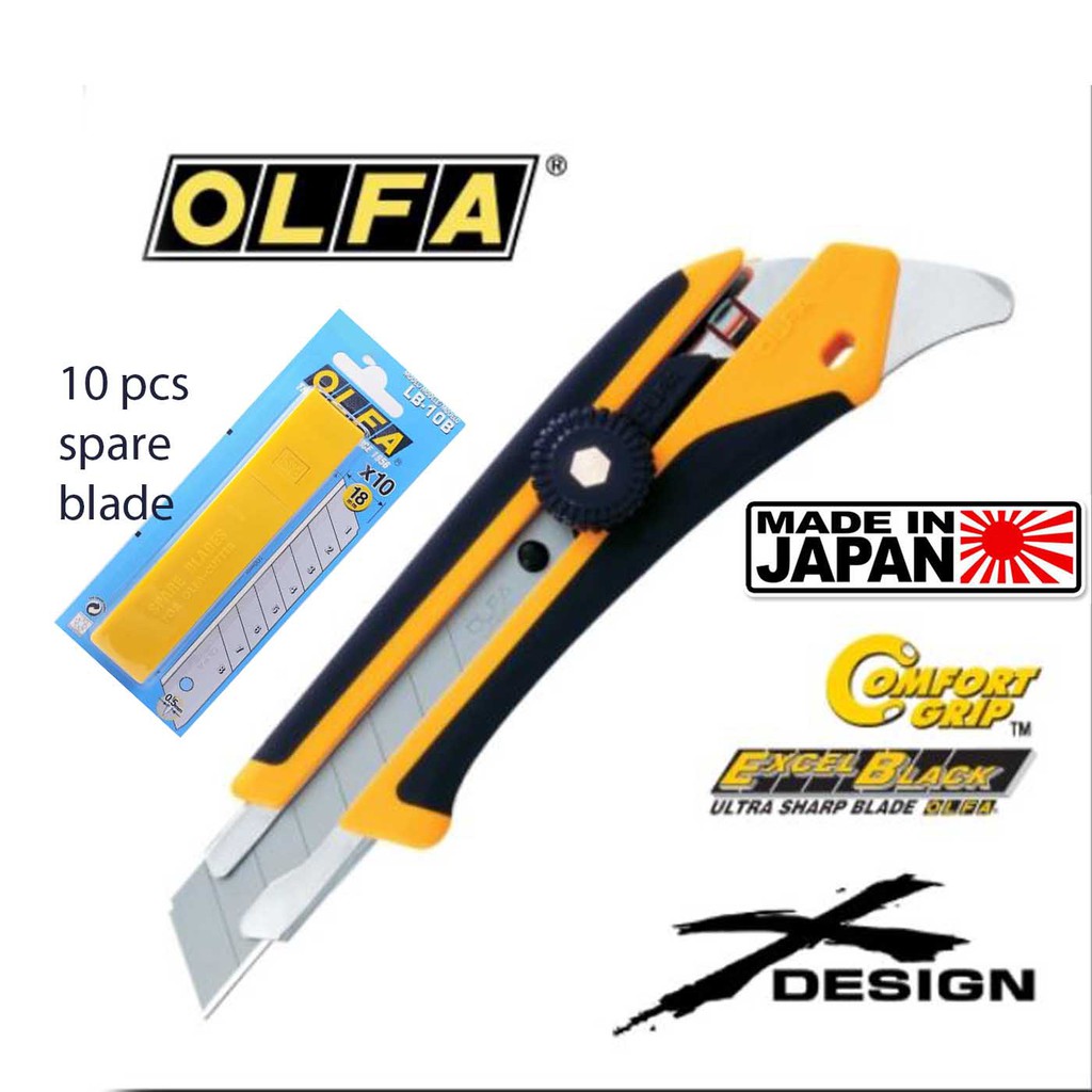 Olfa Cutter L5 with free 10 pcs Spare Olfa Blades LB10B Shopee