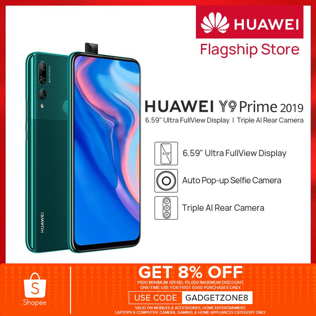 Huawei Y9 Prime 2019 4g Ram 128gb Rom Auto Pop Up Ai Camera 659 Fullview Display Emui 90 