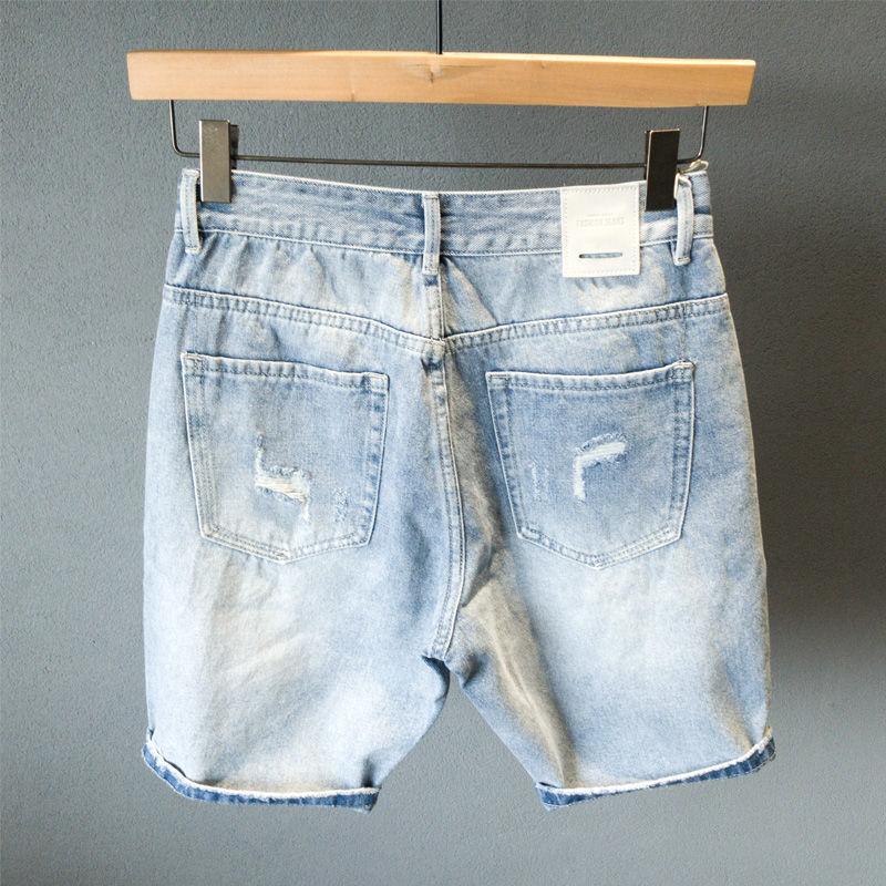 mens loose jean shorts