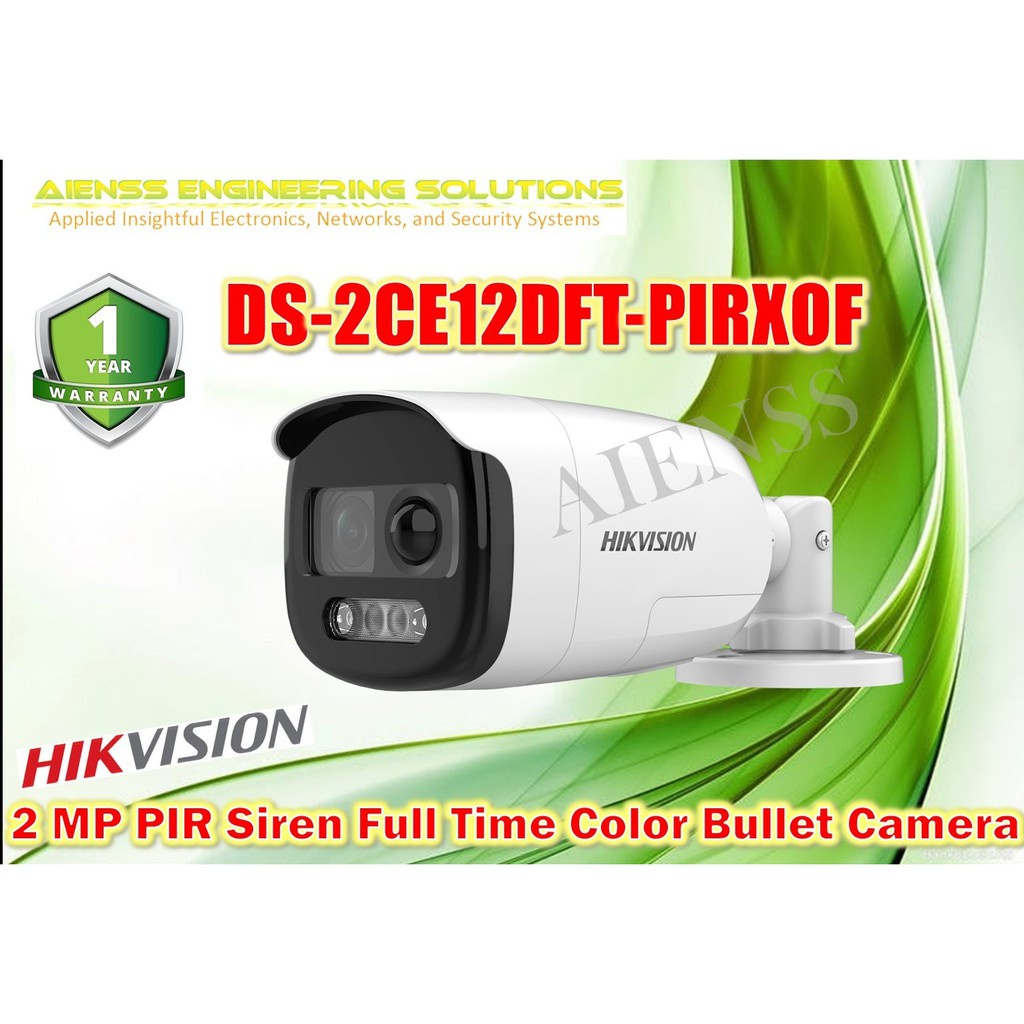 DS-2CE12DFT-PIRXOF HIKVISION l2 MP PIR Siren Full Time Color Dome Camera | Shopee Philippines