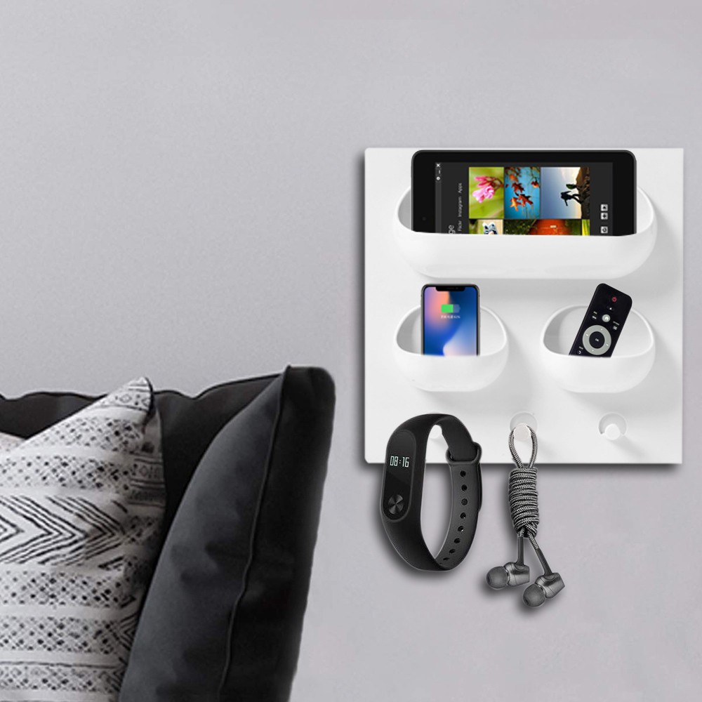 Bedside Caddy Tray Wall Self Stick Mountable Floating Hanging
