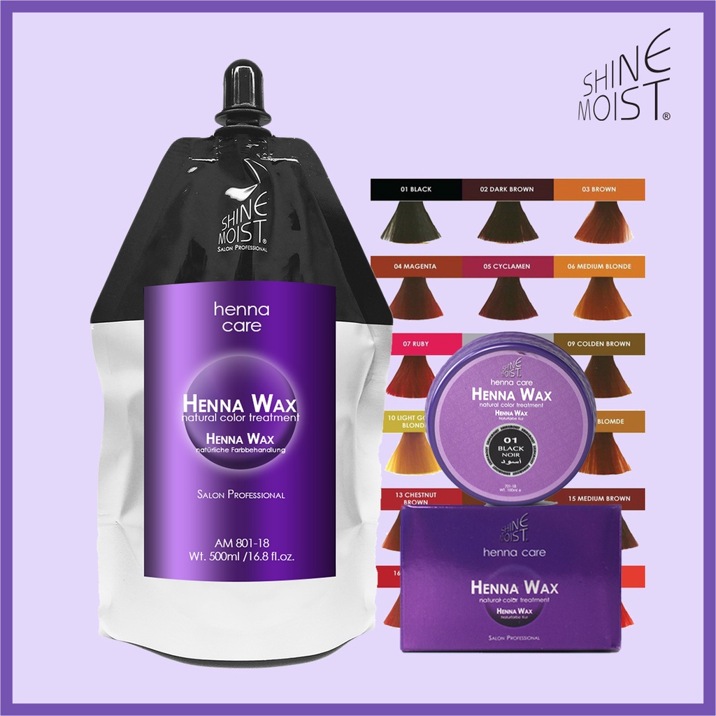 Shine Moist Henna Wax Jar Cellophane Natural Hair Color 100ml Shopee