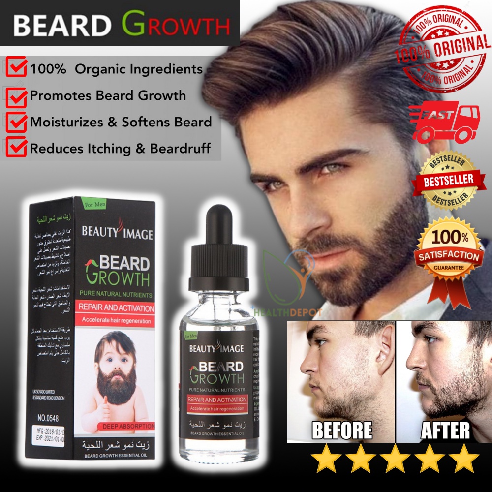 Beard Growth Premium Organic Pampatubo Ng Balbas Original Mustache 