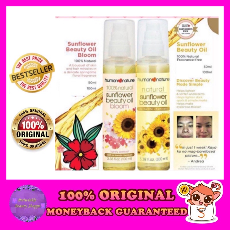 HUMAN NATURE Sunflower Beauty Oil 100 Natural 50ml / 100ml Shopee