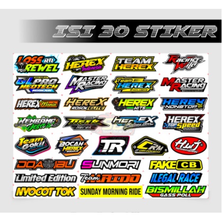 Herex Stickers racing Motorcycle Stickers - Fill 30 - Helmet Stickers ...