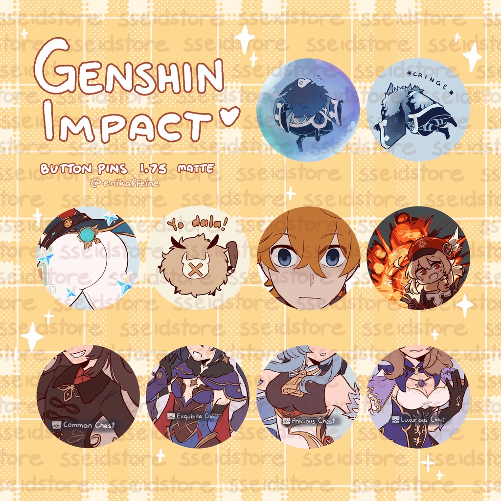 Genshin Impact Button Pins I (By @enikaffeine) | Shopee Philippines