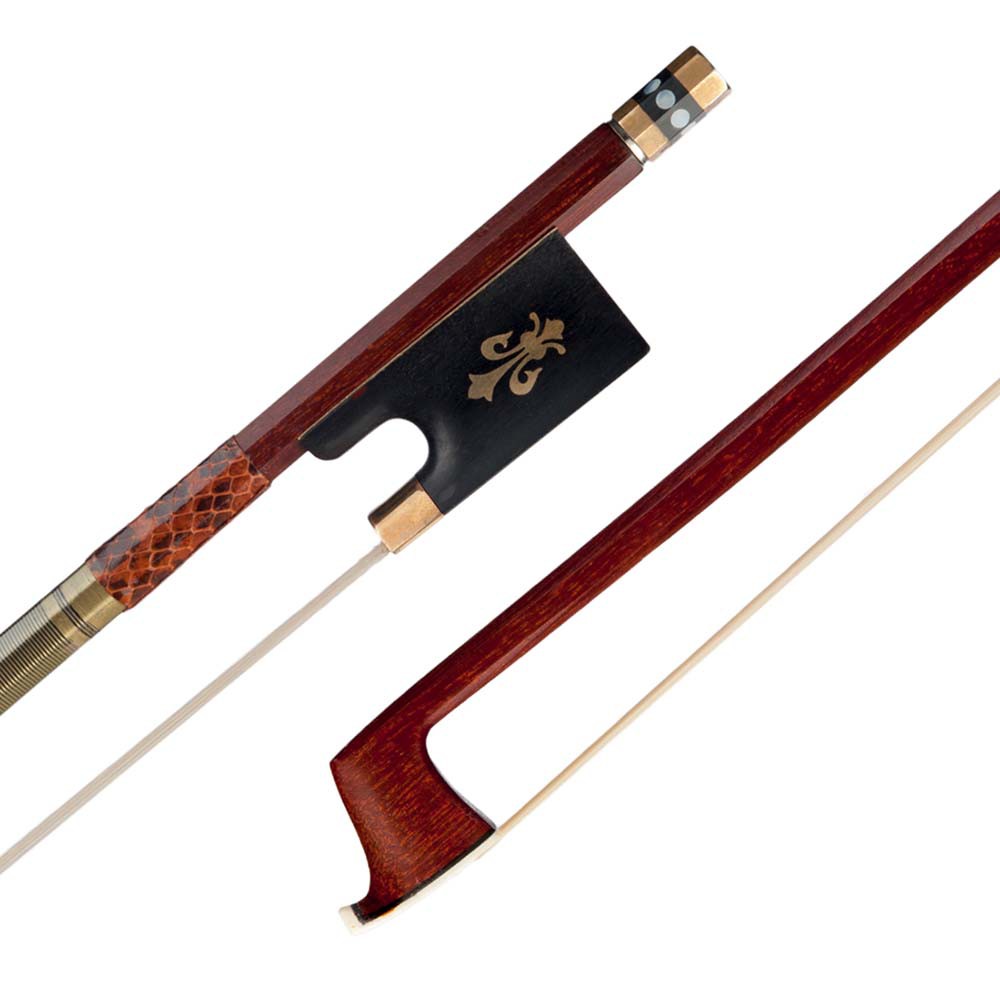 Violin Bow (Pernambuco Bow Stick Black Ebony Frog and Horsetail Bow