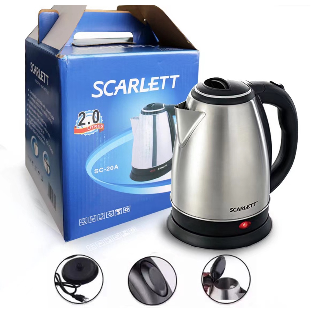 MC Mart】2L Scarlett Stainless Steel Electric Kettle/ 3L Whistling Steel ...