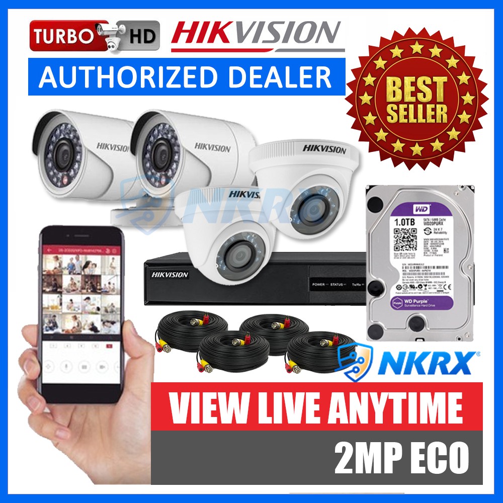 Hikvision 4CH 2MP ECO HD CCTV Package 