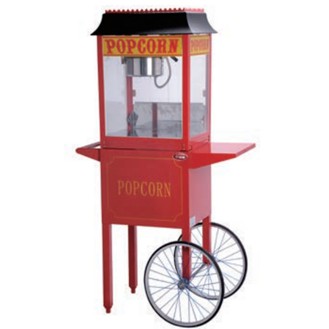 commercial popcorn machine with cart