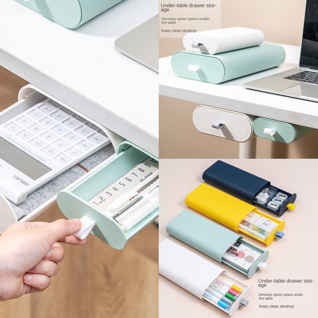 Underdesk Storage Box Invisible Drawer Pastetype Underdesk Organizer Desktop Stationery Box