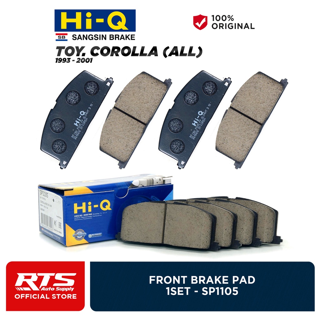 Hi-Q Front Set Brake Pads for Toyota Corolla (all) 1983-2001 SP1105 ...