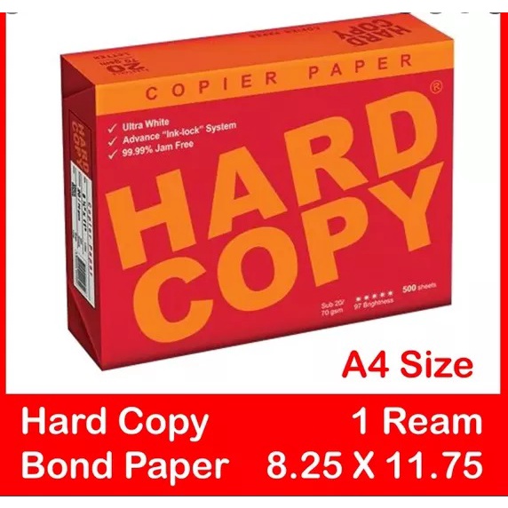 Hard Copy Paper A4 Size Bond Paper Per Ream 500 Sheets, Basics