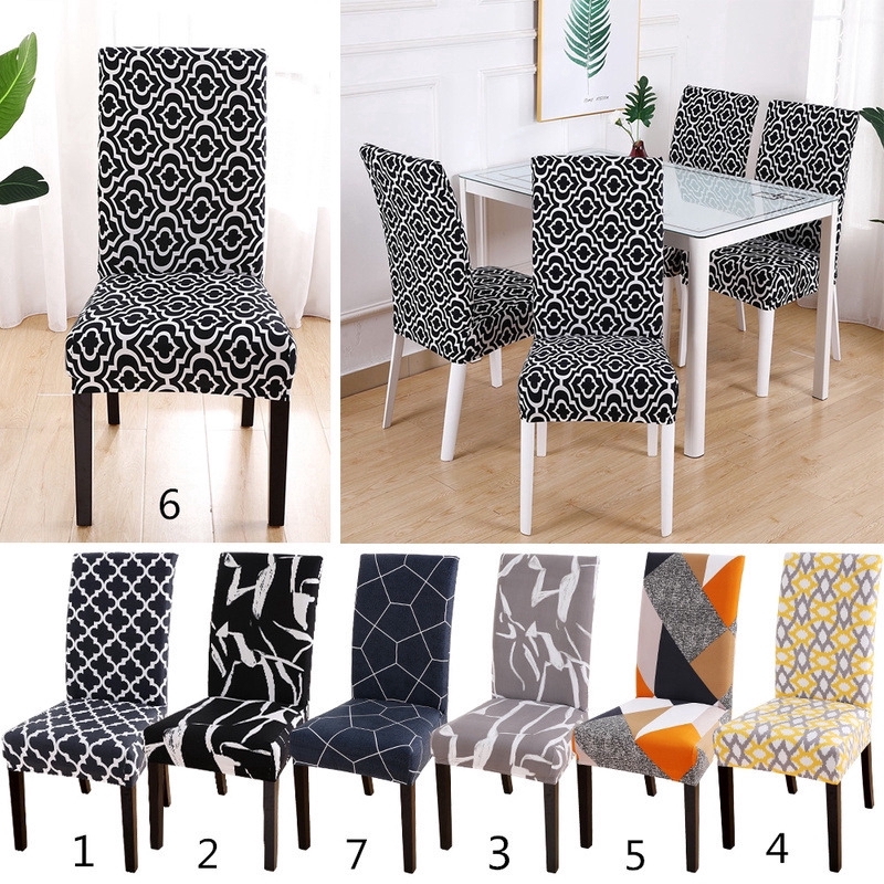 Washable Geometric Pattern Dining Room, Dining Room Chair Covers For Tall Chairs