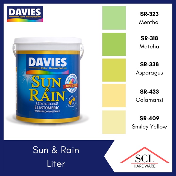 Davies Sun Rain Elastomeric Paint Gallon Liters Odorless Odourless